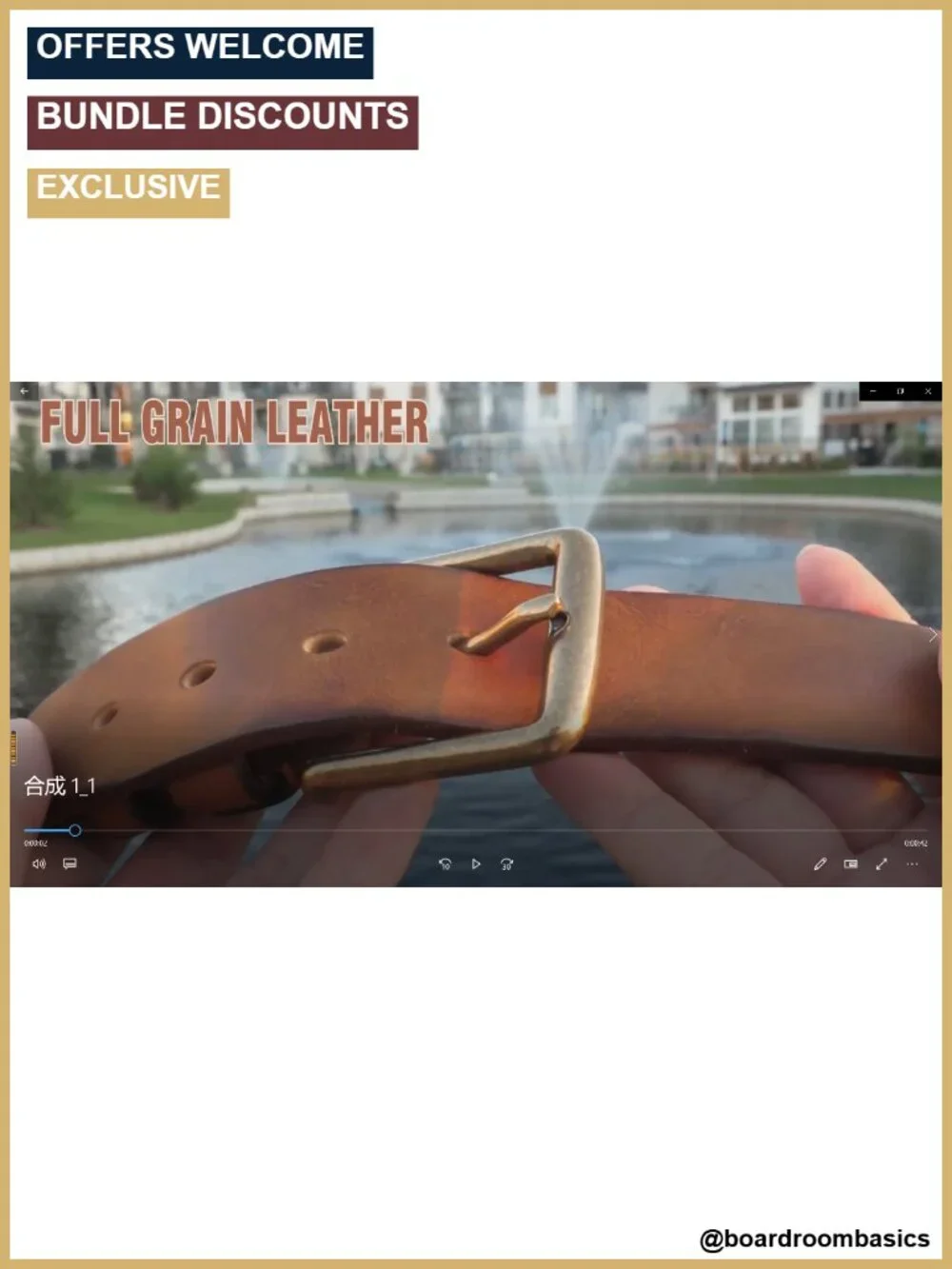 Full Grain Leather Mens Heavy Duty Work Belt 1.5 Inch Thick Brass Buckle